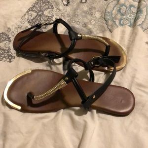 Mossimo Supply Co. Shoes - Mossimo black and gold sandals Mossimo Supply Co. Shoes - Mossimo black and gold sandals
